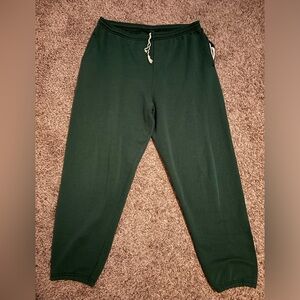 green hanes premium smart cuffed sweatpants